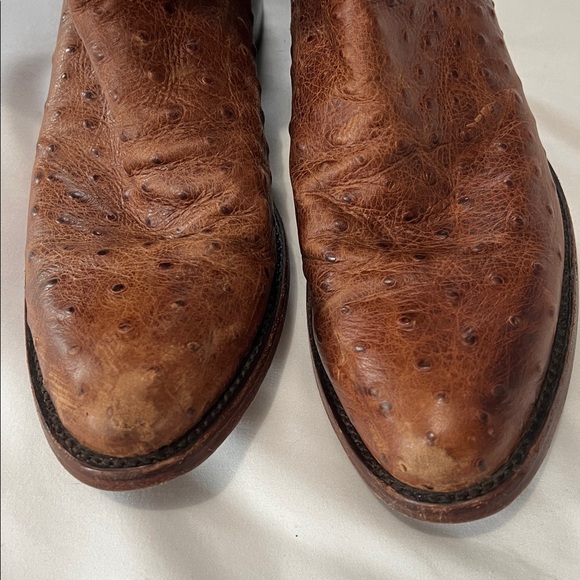 Cavender’s Ostrich Print Round Toe Cowboy Boots - Picture 5 of 16
